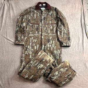 Vintage Liberty Coveralls Mens Large Multicolor Trebark Camouflage Quilt Lined